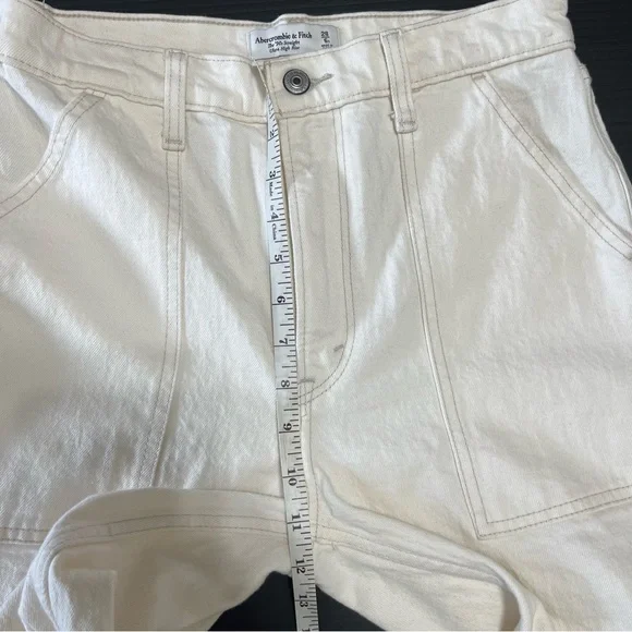 Abercrombie & Fitch The 90s Straight Jean Ultra High Rise In Cream Size 28/6 - Picture 7 of 9
